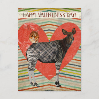 Postal Festiva Postcard De OKAPI Y OWL VALENTINE