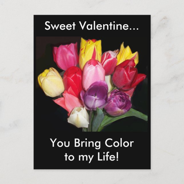 Postal Festiva Postcard de Valentine Tulips (Anverso)