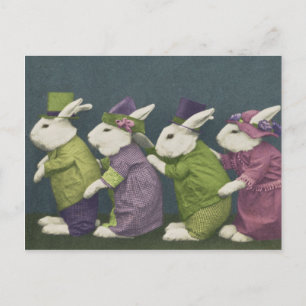 Postal Festiva Postcard del Conejo Desfile de Pascua