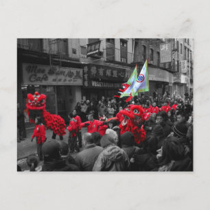 Postal Festiva Postcard del desfile de Año Nuevo chino