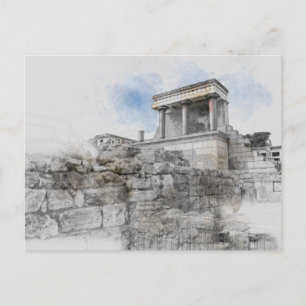Postal Festiva Postcard del Palacio de Knossos - Heraklion Crete 
