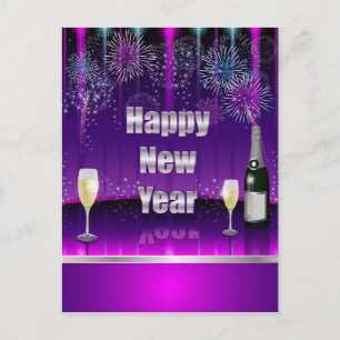 Postal Festiva Postcard Feliz Año Nuevo