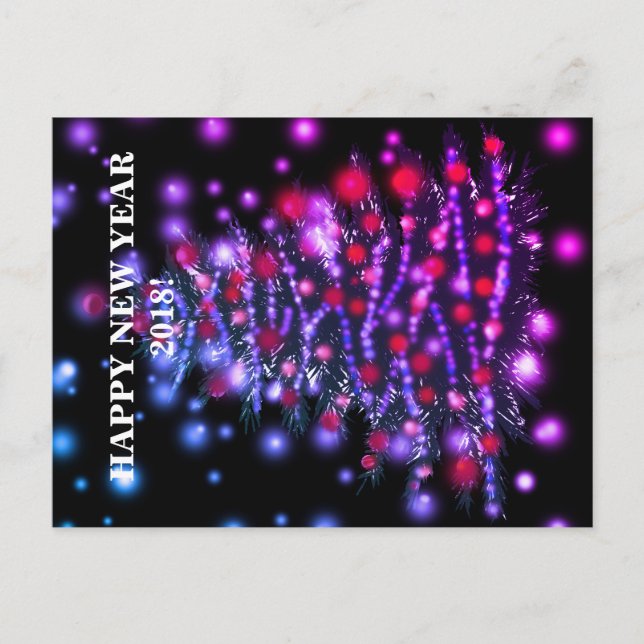 Postal Festiva Postcard Feliz Año Nuevo 2018 (Anverso)