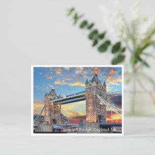 Postal Festiva Postcard - London Bridge, Inglaterra Reino Unido