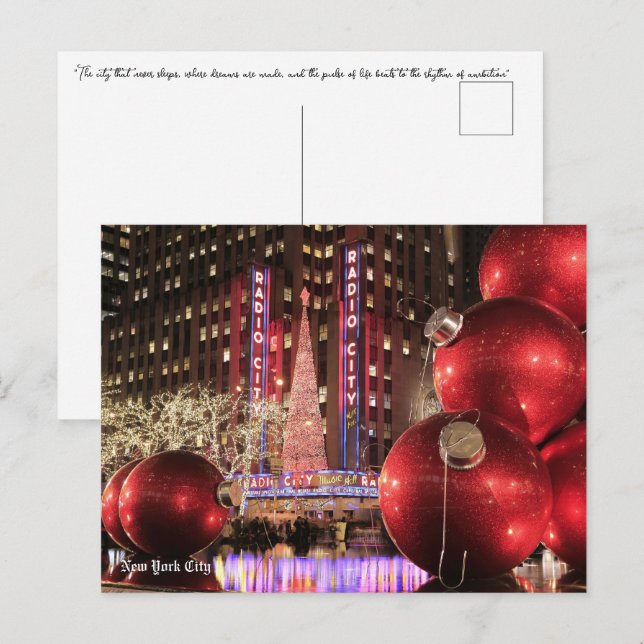 Postal Festiva Postcard navidades NYC - Nueva York (Anverso / Reverso)