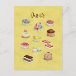 Postal Festiva POSTCARD POSSERTS ilustraciones de comida acuática