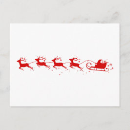 Postal Festiva Postcard Reindeers and Papá Noel
