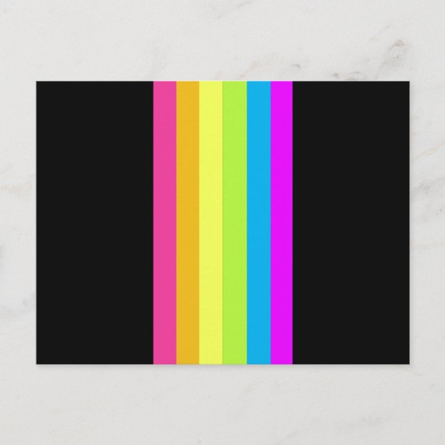 Postal Festiva Postcard Retro Stripes (Black & Neon Multi) (Anverso)