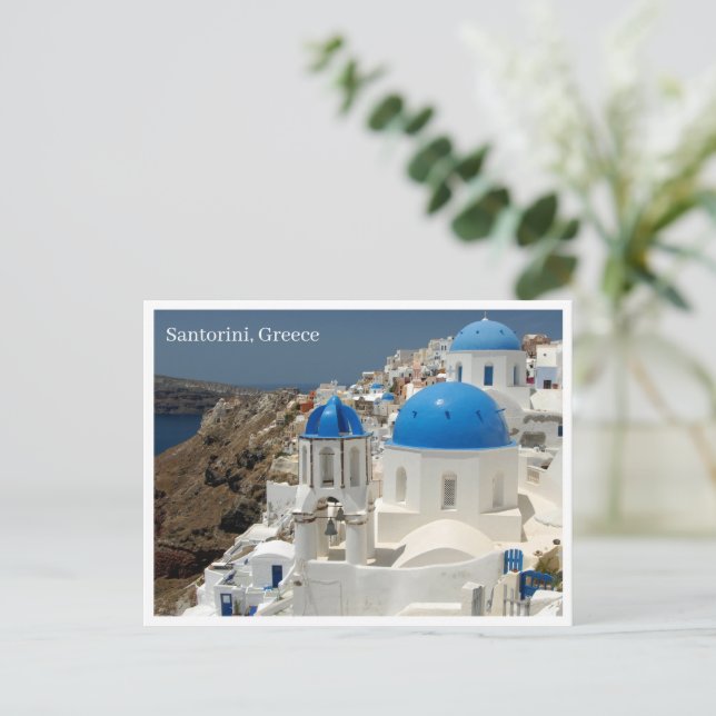 Postal Festiva Postcard - Santorini Grecia (Anverso de pie)