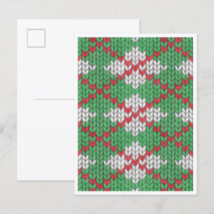 Postal Festiva Postcard XMAS ARGYLE KNIT / Vertical