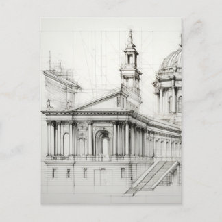 Postal Festiva Postcarta de arquitectura neoclásica