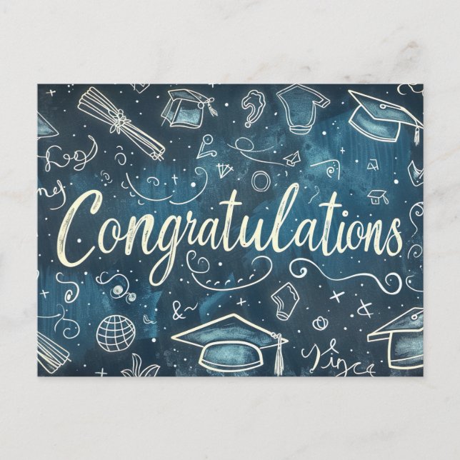 Postal Festiva Postcarta de felicitaciones por graduación (Anverso)