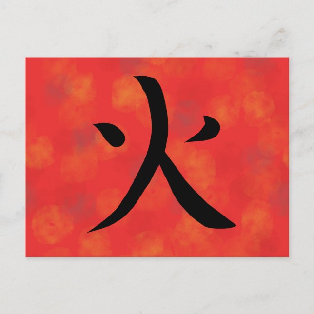Postal Festiva Postcarta de Fire Kanji (Anverso)