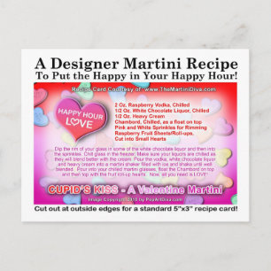 Postal Festiva Postcarta de la receta de Valentine Martini para e