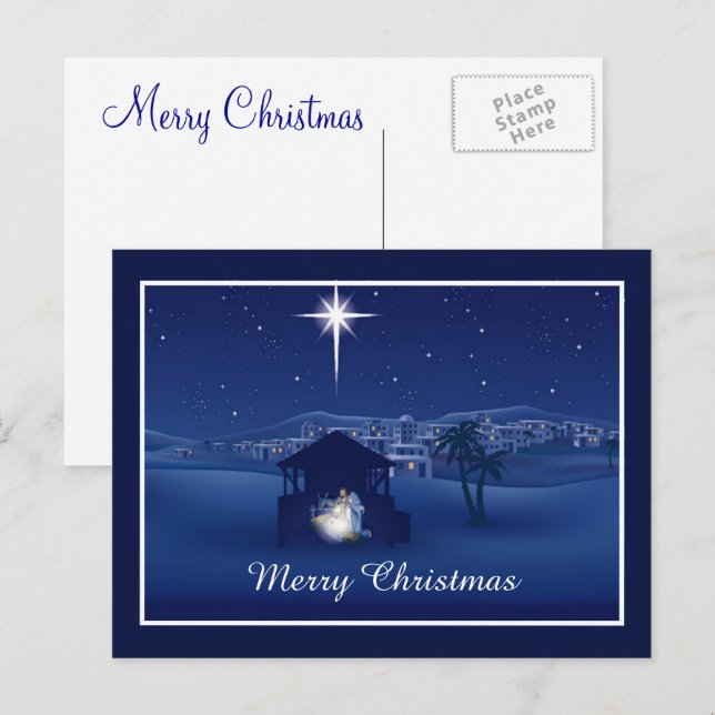 Postal Festiva Postcarta de Natividad (Anverso / Reverso)
