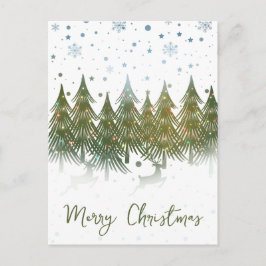 Postal Festiva Postcarta de Navidades de vacaciones de renos fore