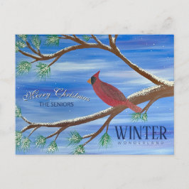 Postal Festiva Postcarta de Navidades del Cardenal de Invierno