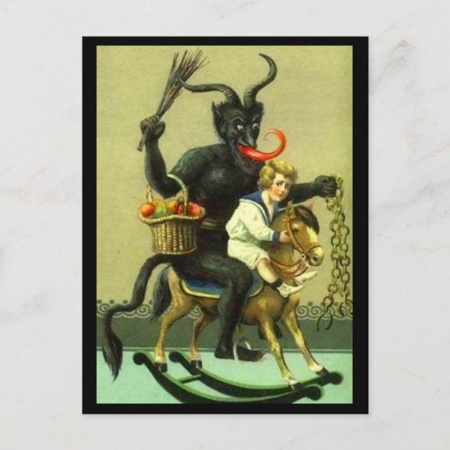 Postal Festiva Postcarta de Victorian Krampus (Anverso)