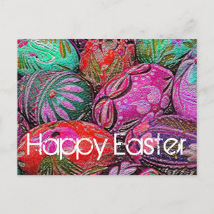Postal Festiva Postcarta decorativa de huevos de Pascua