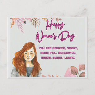 Postal Festiva Postcarta en el Día Internacional de la Mujer