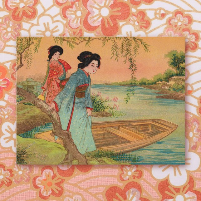 Postal Festiva Postcarta japonesa a orillas del lago (Subido por el creador)