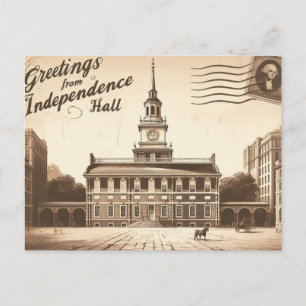 Postal Festiva Postcarta vintage del Salón de la Independencia"