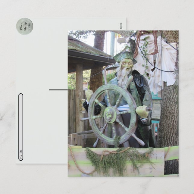 Postal Festiva Postcrossing - Ghost Pirate Halloween Postcard (Anverso / Reverso)