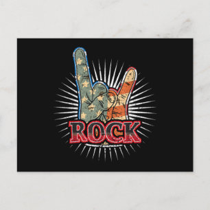 Postal Festiva Póster de concierto de rock vintage USA - banda añ