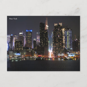 Postal Festiva Póster de Nueva York de noche