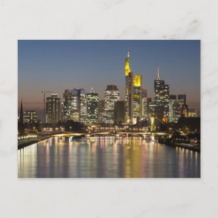 Postal Festiva Poster de regalo de Frankfurt Skyline Alemania