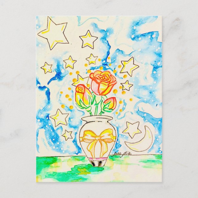 Postal Festiva Póster de Rosa (Anverso)