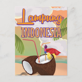 Postal Festiva Poster de vacaciones vintage de Lampung Indonesia.