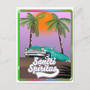 Postal Festiva póster de viaje de Sancti Spiritus Cuba.