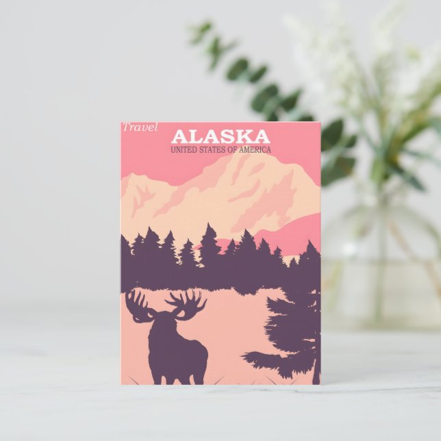 Postal Festiva Póster vintage de Alaska (Anverso de pie)