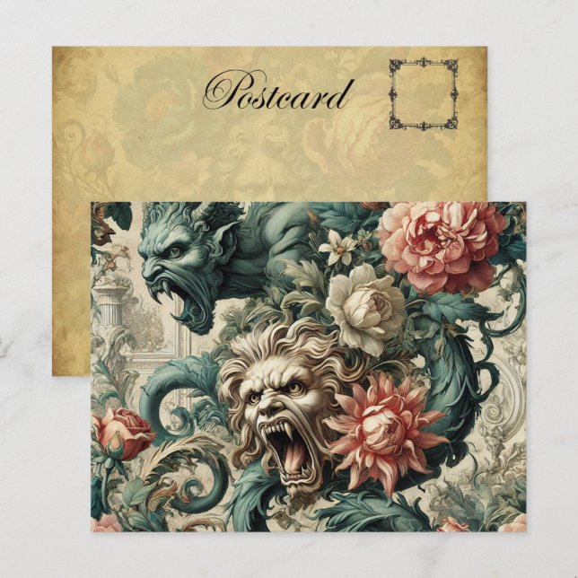 Postal Festiva Postura de la perdición - Victoriano gótico (Anverso / Reverso)
