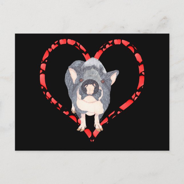 POSTAL FESTIVA POT BELLIED PIG HEART (Anverso)