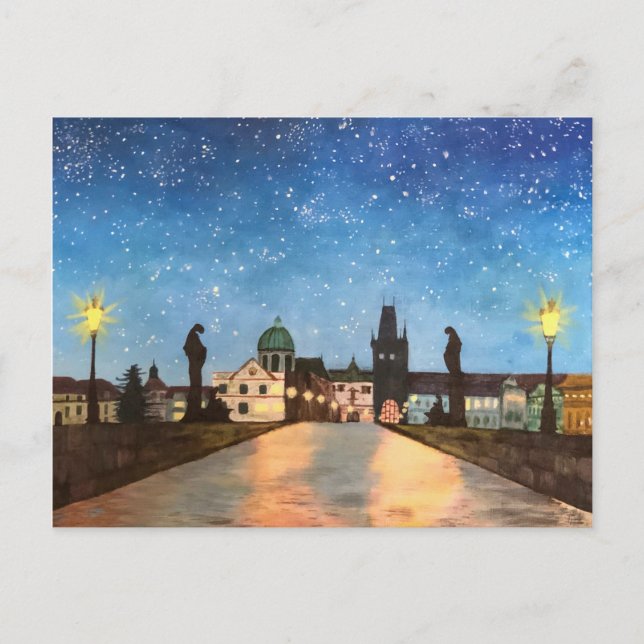 Postal Festiva Prague in snow (Anverso)