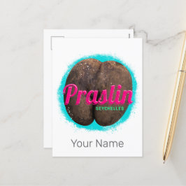 Postal Festiva Praslin Seychelles, recuerdo de la época del Océan