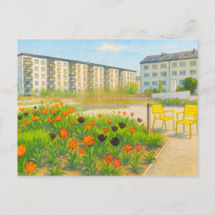 Postal Festiva Premnitz temporada de tulipanes aquarell havelland