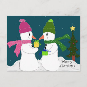 Postal Festiva Presentes de intercambio de Snowmen