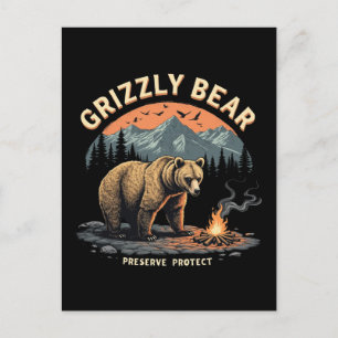 Postal Festiva Preservar y proteger el oso pardo