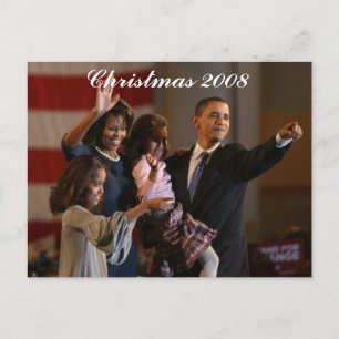 Postal Festiva Presidente Obama Primera Familia Keepsake