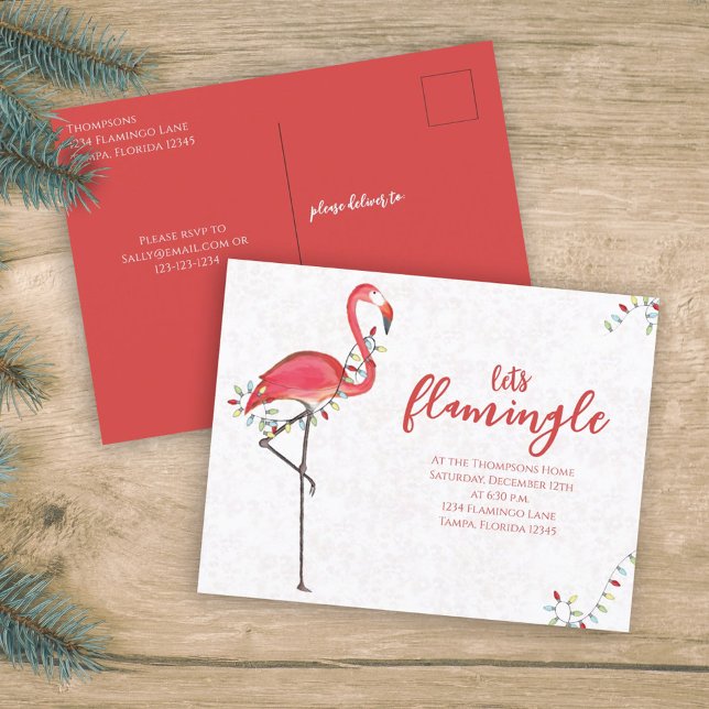 Postal Festiva Presupuesto de festividades de flamingo para navid (Subido por el creador)