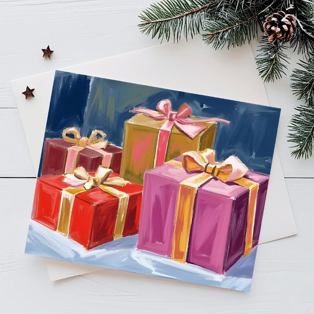 Postal Festiva Pretty Presents Watercolor (Subido por el creador)