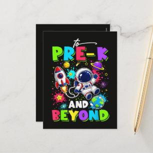 Postal Festiva Primer Día de Pre-K Astronauta Espacio Regreso a l