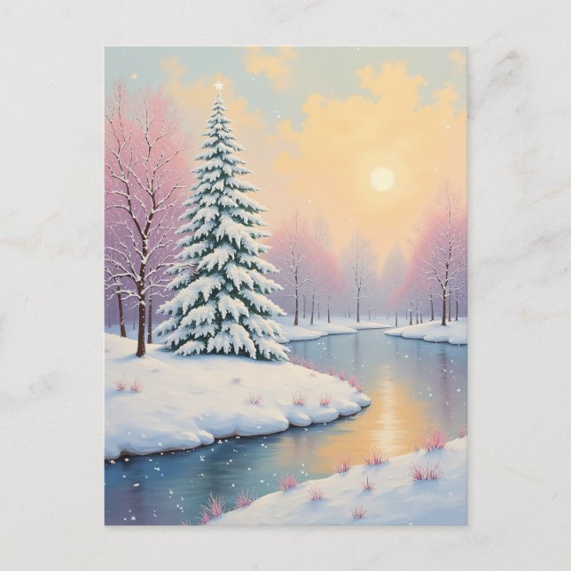 Postal Festiva Primera luz de invierno (Anverso)