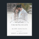 Postal Festiva Primeras navidades Sr. y Sra. Photo Names<br><div class="desc">Primero Navidad,  Sr. y Sra. Fotonombres. Una postal conveniente para enviar sus saludos de Navidad. ¡Celebra la hora especial de tus primeros Navidades casados! Fácil de personalizar el texto y reemplazar la foto de ejemplo por la suya propia.</div>