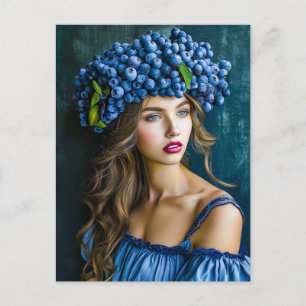 Postal Festiva Princesa Arándano en Azul Real