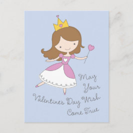 Postal Festiva Princesa Valentine Postcard del corazón
