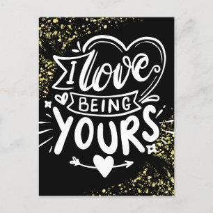 Postal Festiva Prisión de San Valentín a larga distancia Oro Negr